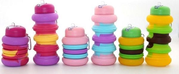 Katlanabilir Portatif Silikon Su Şişesi 500 Ml - Image 1