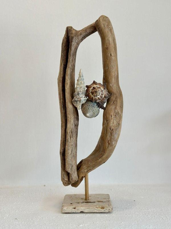 Sooboho Ahşap Driftwood Deniz Kabuğu Dekor Biblo - Image 1
