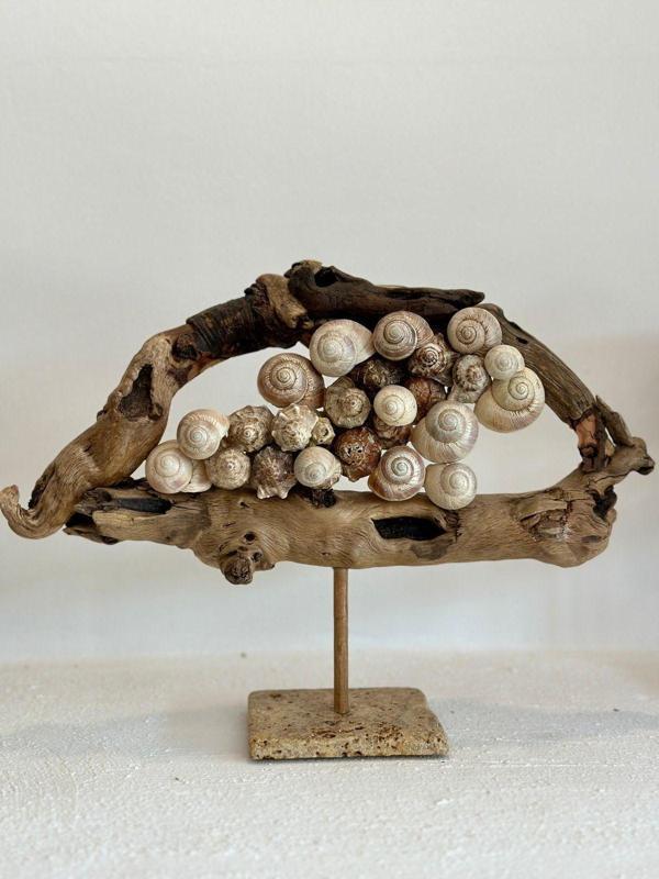 Sooboho Ahşap Driftwood Deniz Kabuğu Dekor Biblo - Image 1