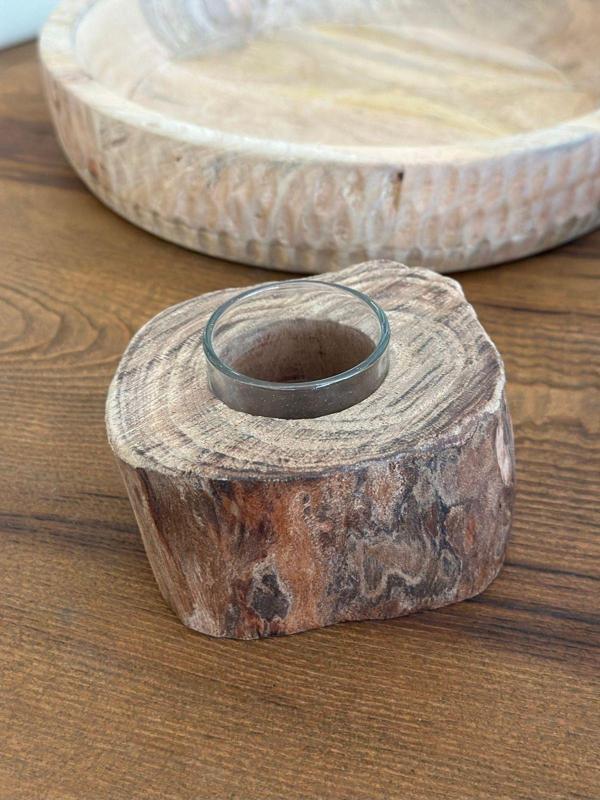 Sooboho Ahşap Oyma Mumluk - Image 1