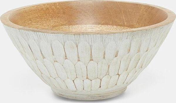 Sooboho Ahşap Salata Kase Beyaz Küçük - Image 1