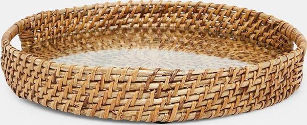 Sooboho Bambu Naturel Camlı Tepsi - Image 1