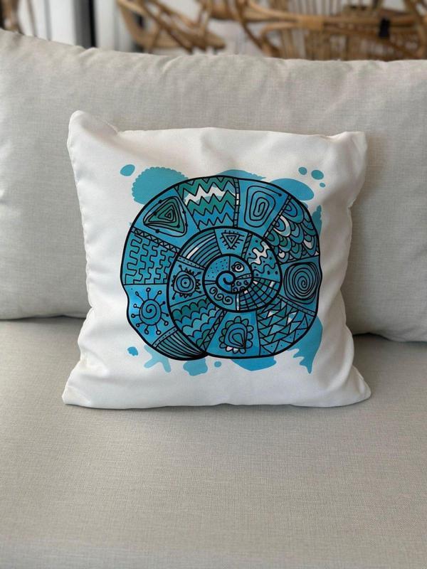 Sooboho Dekoratif Kare Marin Nautilus Kırlent - Image 1