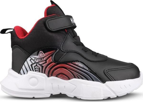 Büyük Kız Çocuk Sneaker Bot - Siyah-Kırmızı, Bilek Boy - Image 1