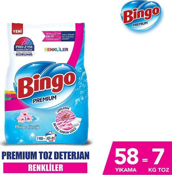 Bingo Premium Toz Çamaşır Deterjanı Renkli 7 kg - Image 1