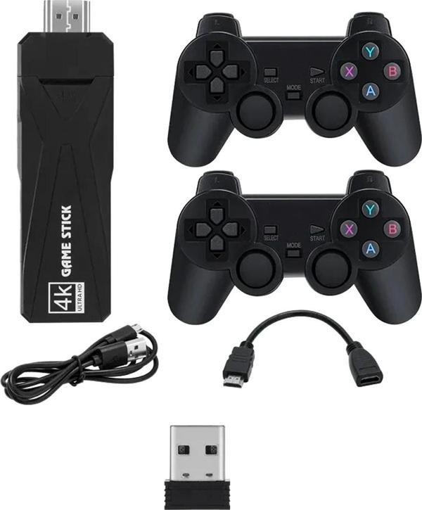 Winex Mobile 4K Android TV Stick ve Retro Game Konsol 10000 Oyunlu 64GB Siyah - Image 1