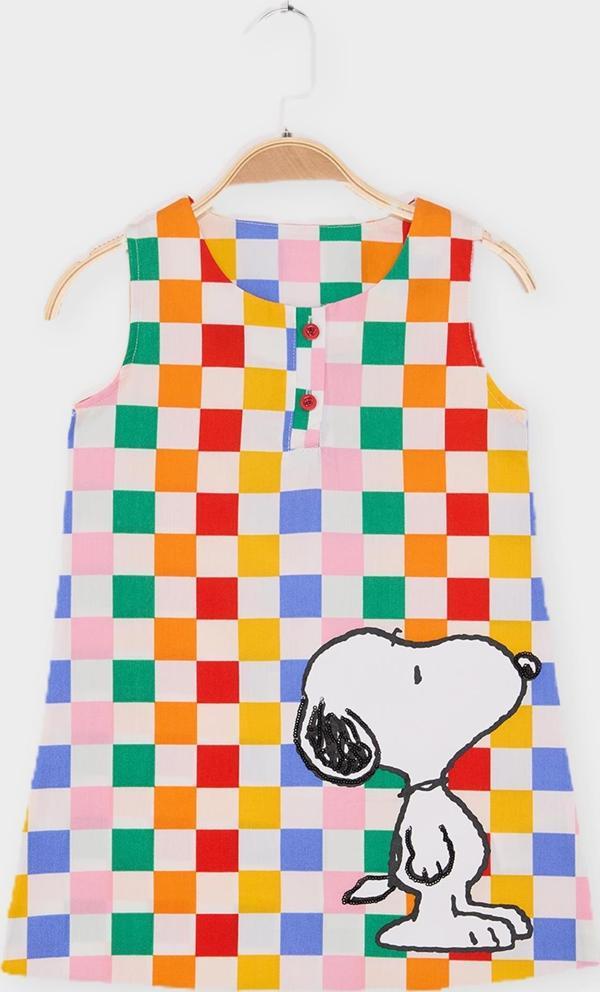 Snoopy Lisanslı Kız Çocuk Elbise 21962 - Image 1