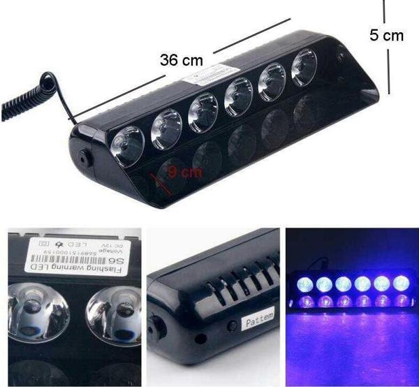 Cam İçi Çakar Lamba Uzaktan Kumandalı 27 Led 27W 12V Kırmızı-Beyaz-Mavi / Lapa521 - Image 1