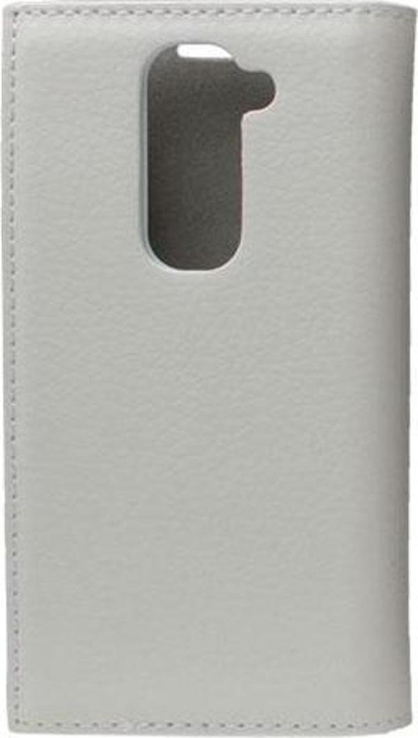 G2 Mini D610 ile Uyumlu Magnum Serisi Yan Model Kapaklı Kılıf Beyaz - Image 1
