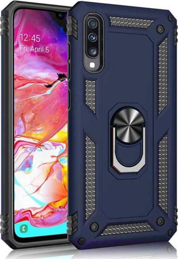 Galaxy A50s ile Uyumlu Standlı Zırh Kılıf Lacivert - Image 1