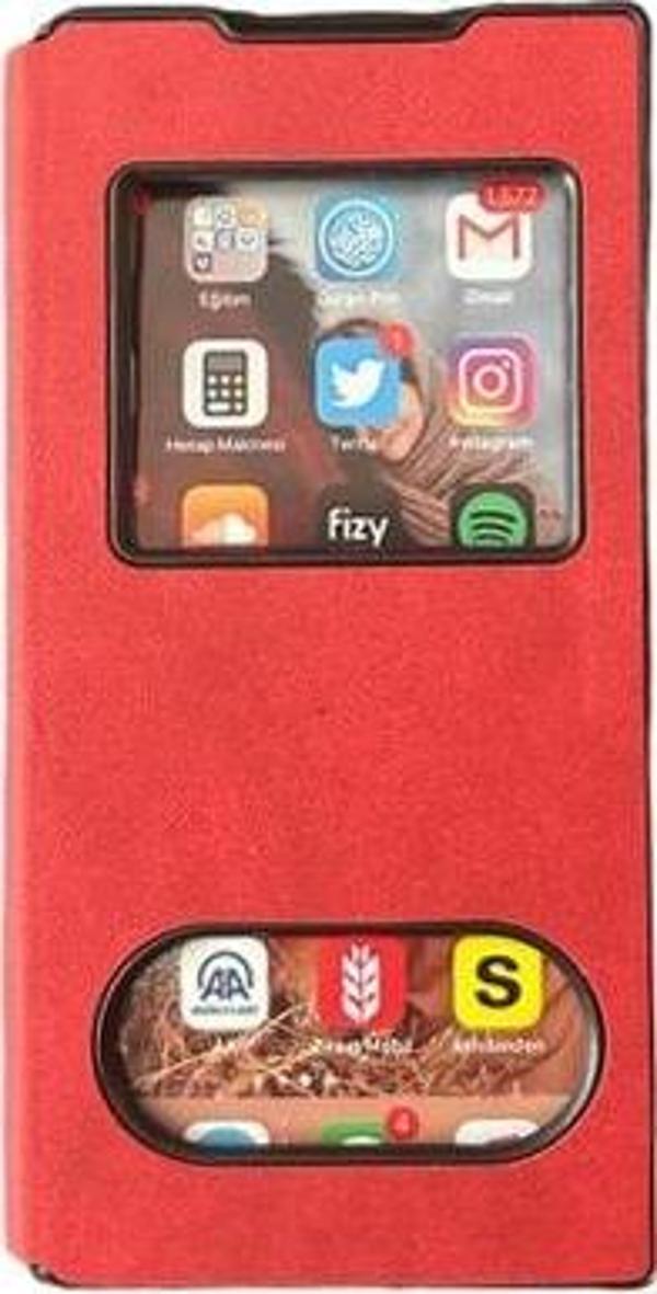 Galaxy Note 10 ile Uyumlu Premium Kapaklı Kılıf Kırmızı - Image 1