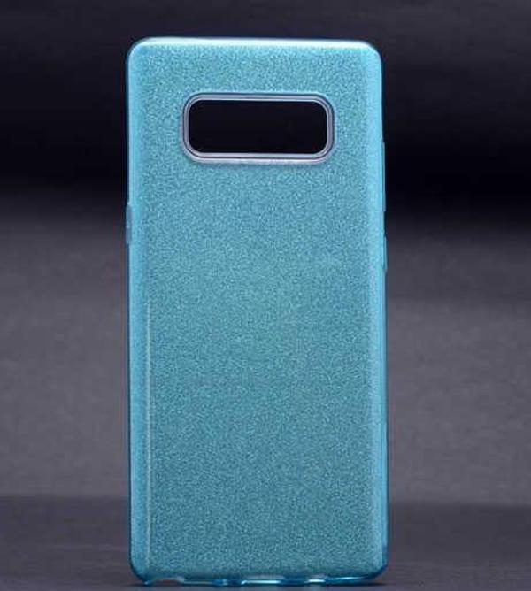 Galaxy Note 8 ile Uyumlu Shining Simli Silikon Kılıf Mavi - Image 1