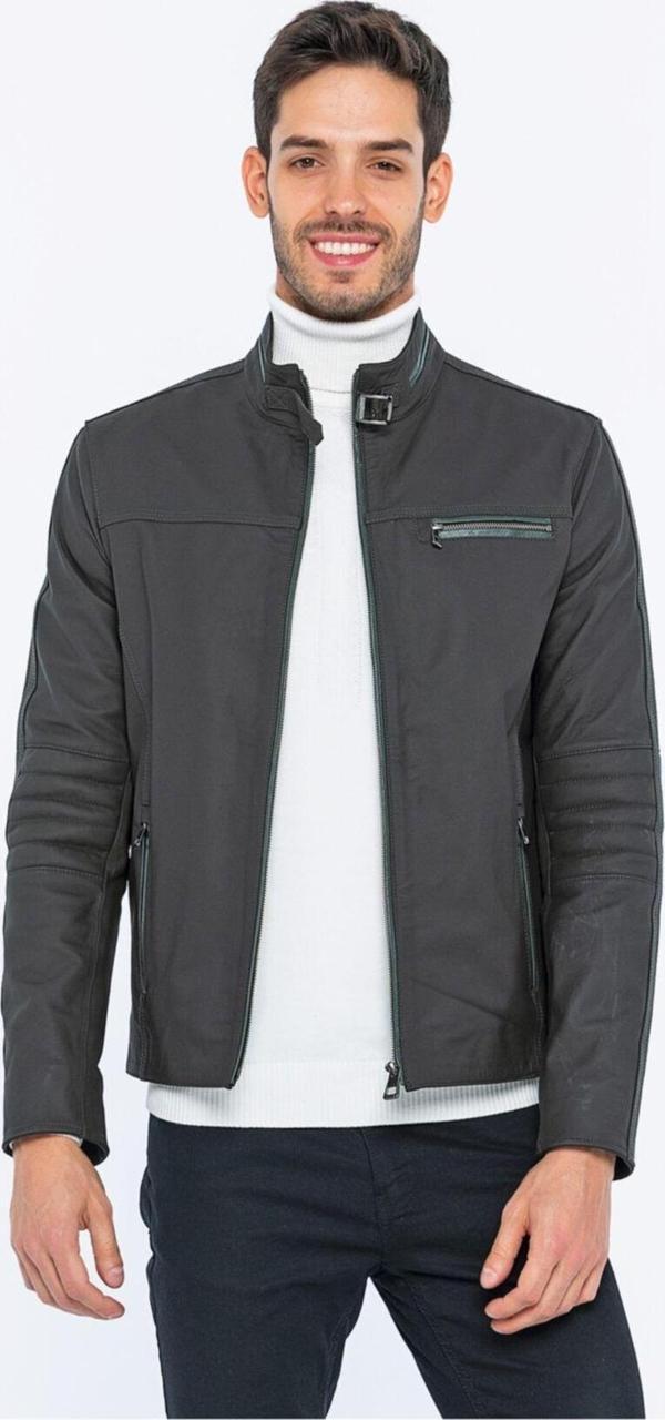 Basics&More Erkek Deri Ceket Kahverengi - Tafta L - Image 1