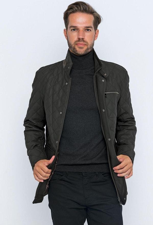 Basics&More Erkek Kahverengitafta Kapitone Deri Mont-E1630 Kahverengi - Tafta S - Image 1