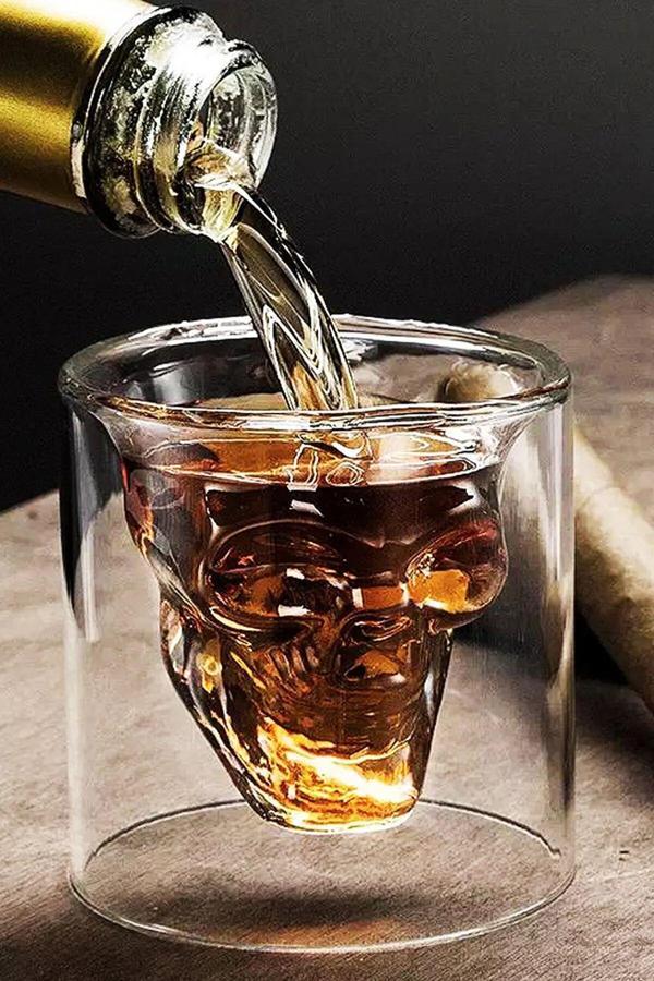 170ML büyük boy  Isıya Dayanıklı Borosilikat Kuru Kafa Tasarımlı Çift Cidarlı Cam Bardak - Image 1