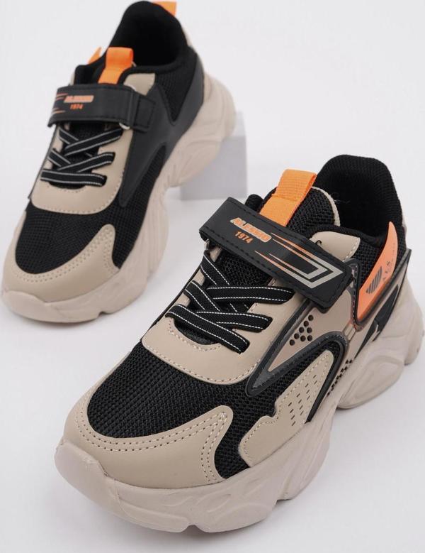 Muggo PANTER Kalın Taban Cırtlı ve Bağcıklı Unisex Çocuk Sneaker Spor Ayakkabı - Image 1