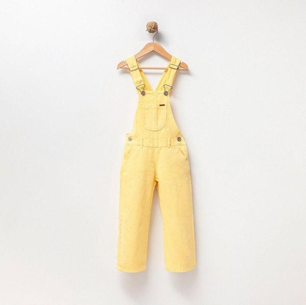 Overdo Kız Çocuk Renkli Likralı Kot Salopet - Image 1