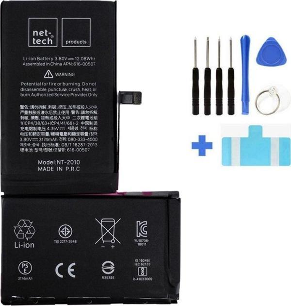 Nettech İphone Xs Max Batarya 3174 Mah  Güçlendirilmiş Kapasite + Tamir Seti Hediye - Image 1