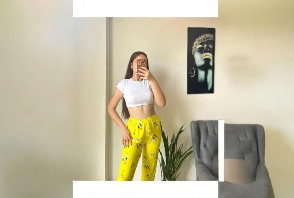 Kadın Sarı Tweety Desenli Süet Tek Alt Pijama - Image 1