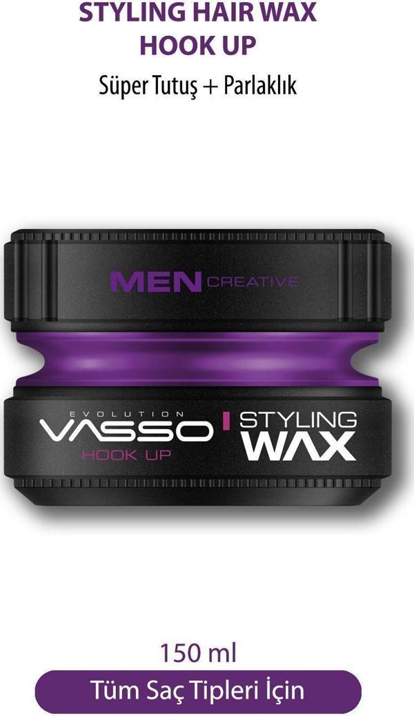 Vasso 24 Saat Dalgalı Ve Kıvırcık Saçlar Için Süper Tutuş Ve Parlaklık Kazandıran Wax - Hook-Up Pro 150 Ml - Image 1
