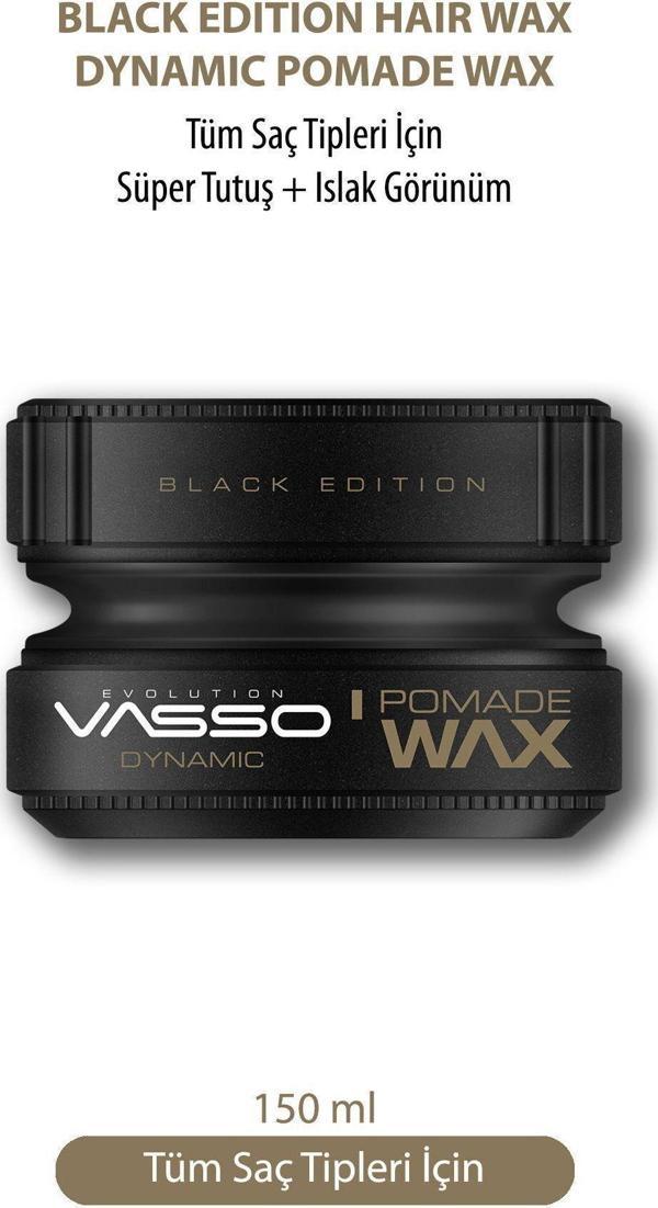 Vasso 24 Saat Süper Tutuş Ve Etkili Islak Görünüm Kazandıran Wax - Dynamic Pomade Wax 150 Ml - Image 1