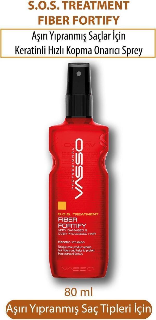 Vasso Acil Kurtarma Fiber Keratin Bakım Hızlı Kopma Onarıcı Sprey Fiber Fortify 80 Ml - Image 1