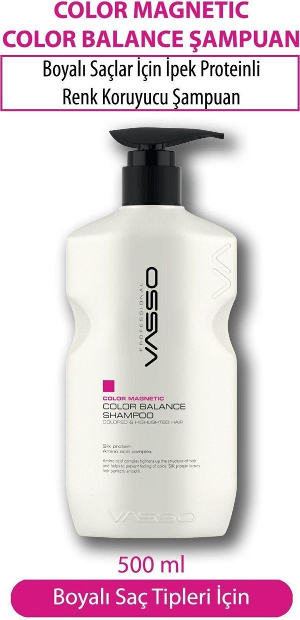 Vasso Boyalı Saçlar Için Ipek Proteinli Parlaklık Ve Canlılık Veren Şampuan - Color Magnetic 500 Ml - Image 1