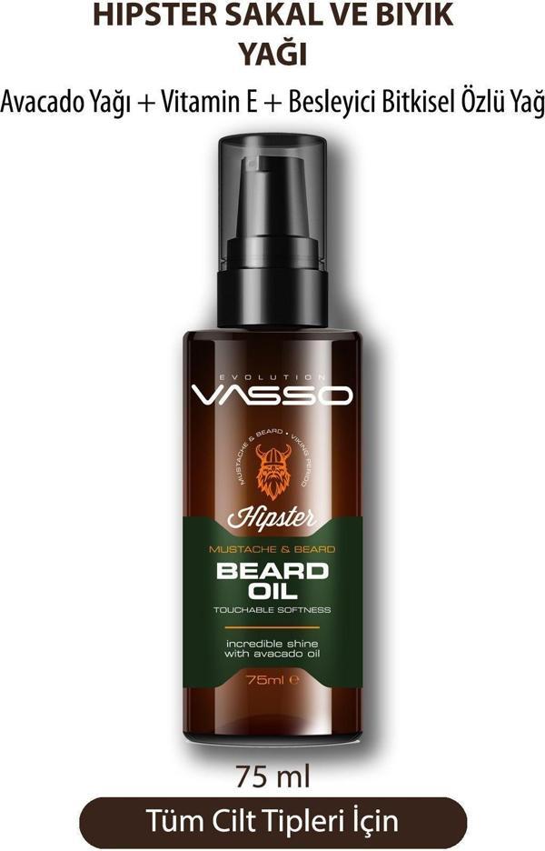 Vasso Hipster Sakal Ve Bıyık Besleyici Bakım Yağı 75 Ml - Image 1