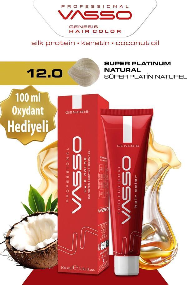 Vasso Kadın Saç Boyası 12.0 Süper Platin Naturel 100 Ml - Image 1
