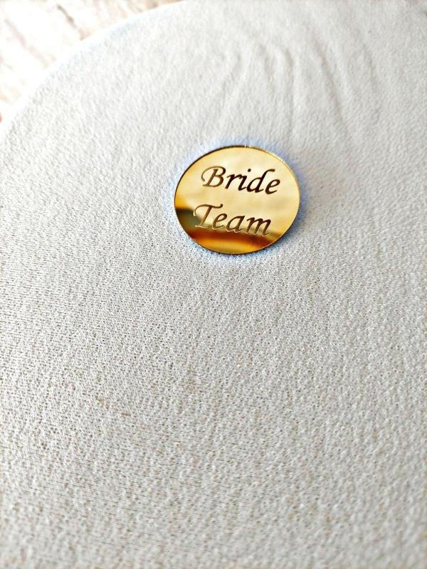 Seyyar Atölye 15 Adet Aynalı Gold Pleksi Bride Team Yazısı - Image 1
