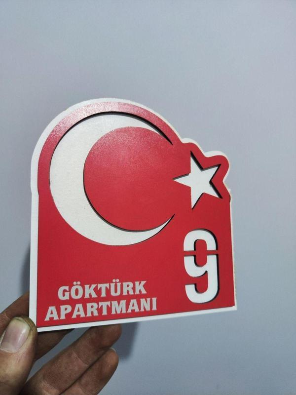 Fikart 10 Adet Türk Bayrağı Temalı Kapı Numarası 1-10A Kadar - Image 1