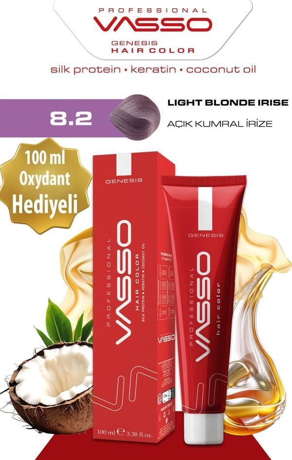 Vasso Kadın Saç Boyası 8.2 Açık Kumral İrize 100 Ml - Image 1
