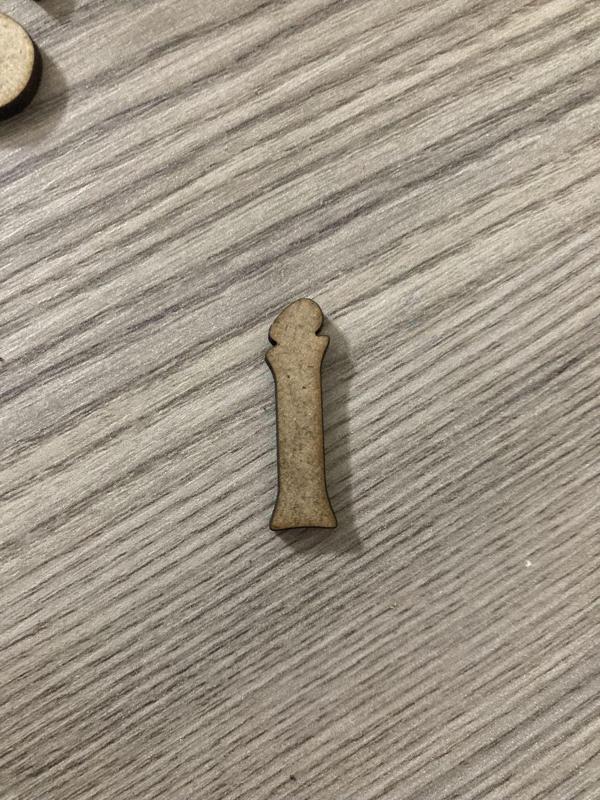 Gülüş Lazer Kesim 20 Adet 3 Cm Ham Ahşap İ Harfi Ham Renk İ - Image 1