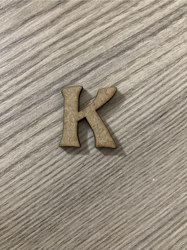 Gülüş Lazer Kesim 20 Adet 3 Cm Ham Ahşap K Harfi Ham Renk K - Image 1