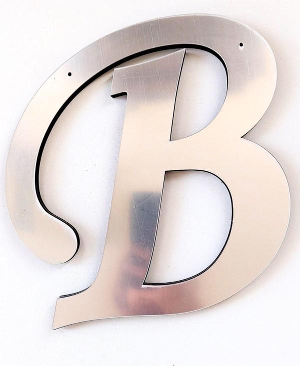 Seyyar Atölye Aynalı Gümüş Pleksi B Harfi - Image 1