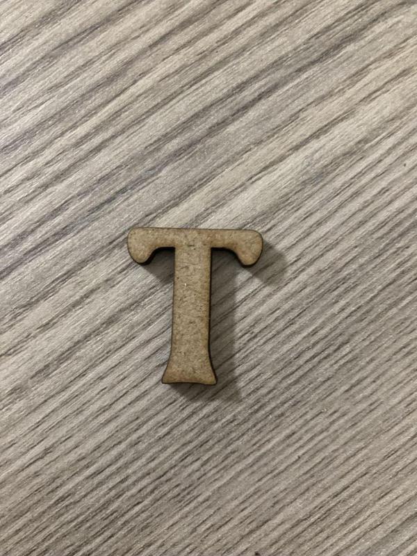 Gülüş Lazer Kesim 20 Adet 3 Cm Ham Ahşap T Harfi Ham Renk T - Image 1