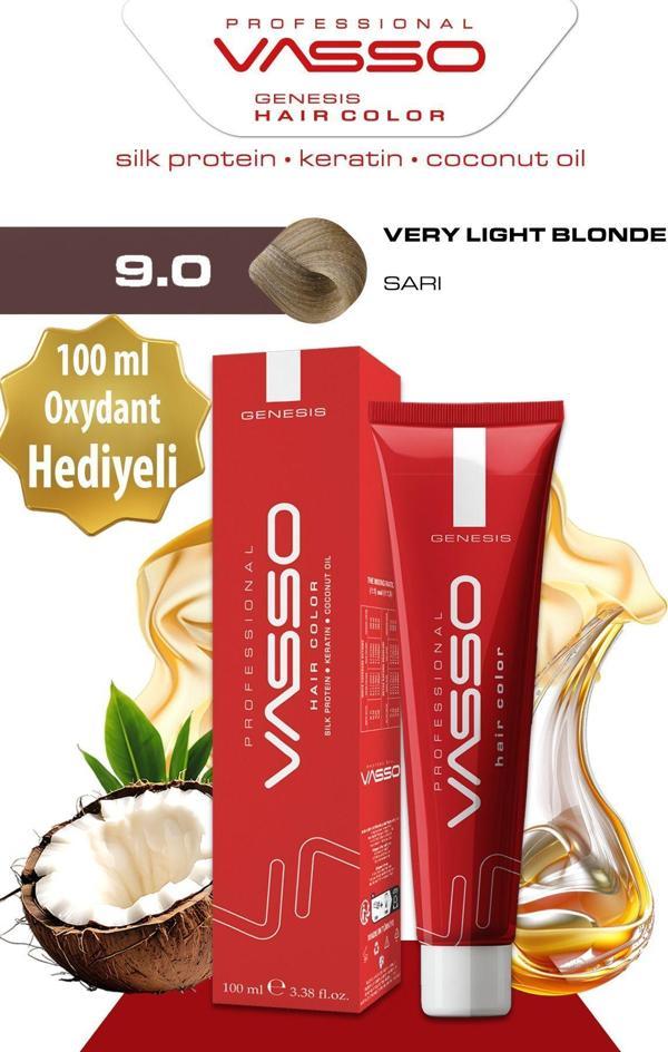 Vasso Kadın Saç Boyası 9.0 Sarı 100 Ml - Image 1