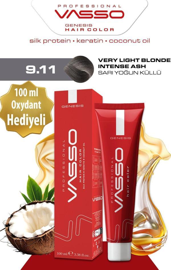 Vasso Kadın Saç Boyası 9.11 Sarı Yoğun Küllü 100 Ml - Image 1
