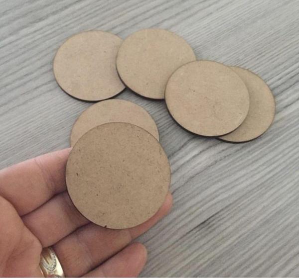 Gülüş Lazer Kesim 25 Adet Ham Ahşap Yuvarlak Kesim 5 Cm Ebat - Image 1