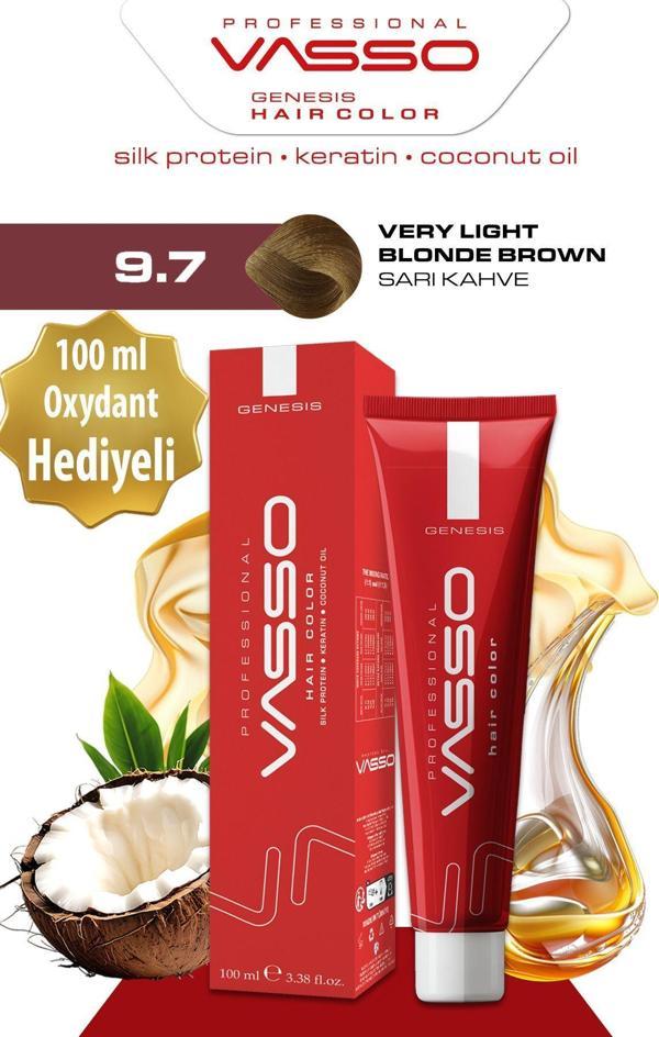 Vasso Kadın Saç Boyası 9.7 Sarı Kahve 100 Ml - Image 1