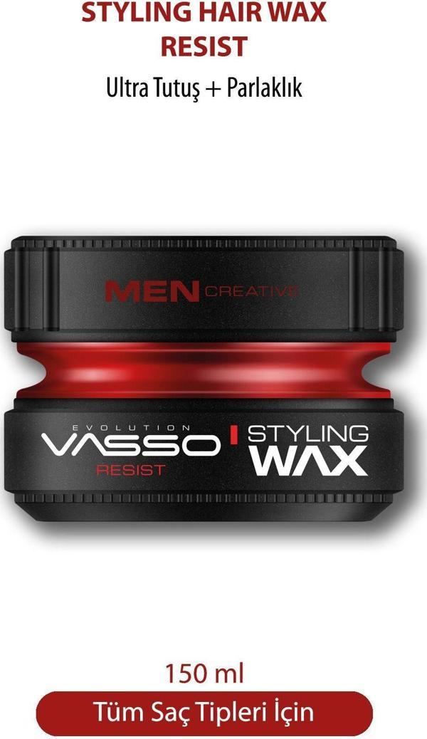 Vasso Kısa Saçlar Için 24 Saat Ultra Tutuş Ve Parlaklık Veren Wax - Resist Pro Aqua 150 Ml - Image 1