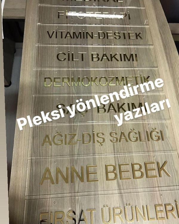 Gülüş Lazer Kesim 40X15 Cm Ebatlı Asma Delikli Pleksi Yönlendirme Levhası Yön Yazısı - Image 1