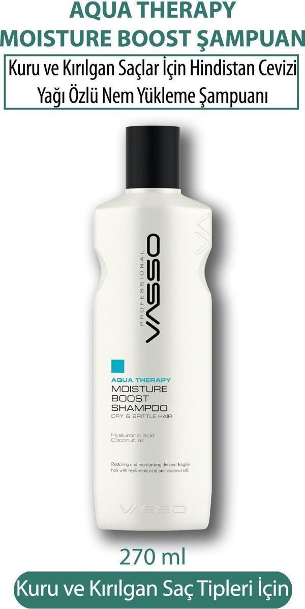 Vasso Kuru Ve Kırılgan Saçlar Için Hindistan Cevizi Yağı Özlü Nem Yükleme Şampuanı - Aqua 270 Ml - Image 1