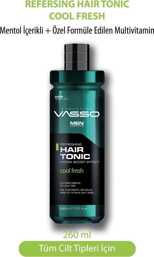Vasso Mentol Ve Multivitaminli Ferahlatıcı Saç Toniği - Hair Tonic 260 Ml - Image 1