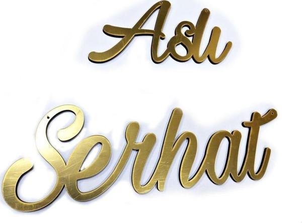 Seyyar Atölye Kişiye Özel Gold Pleksi Nişan Isimliği - Image 1
