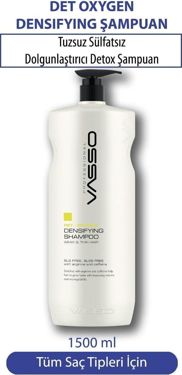 Vasso Tuzsuz Sülfatsız Det Oxygen Densıfyıng Dolgunlaştırıcı Şampuan 1500 Ml - Image 1