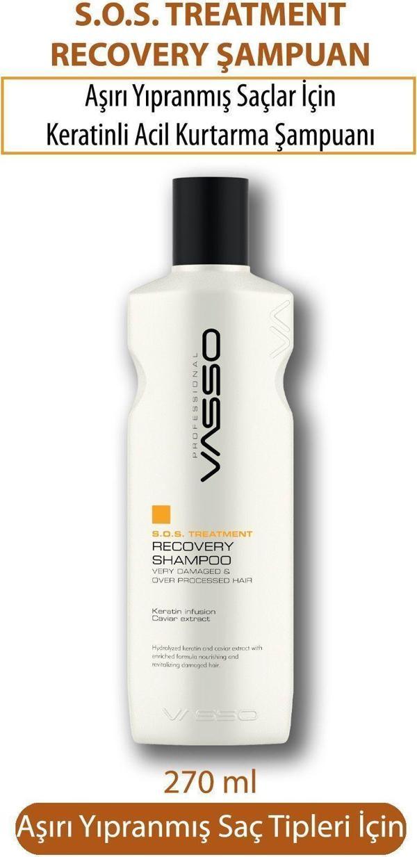Vasso Yıpranmış Saçlar Için Keratinli Acil Kurtarma Bakım Şampuanı 270 Ml - Image 1