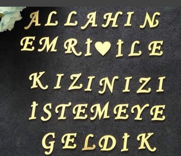 Gülüş Lazer Kesim Kızınızı İstemeye Geldik Harfleri Her Biri 3 Cm - Image 1