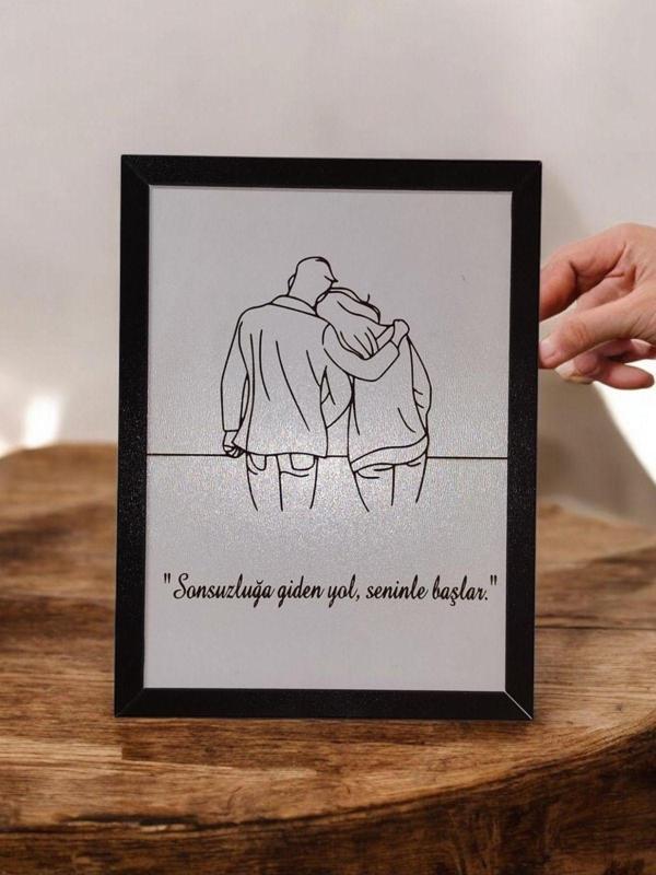 Fikart Kişiye Özel Ahşap Tablo – İsimli Ve Sevgi Sözlü Mdf Çerçeveli Dekoratif Duvar Tablosu (20X15 Cm) - Image 1