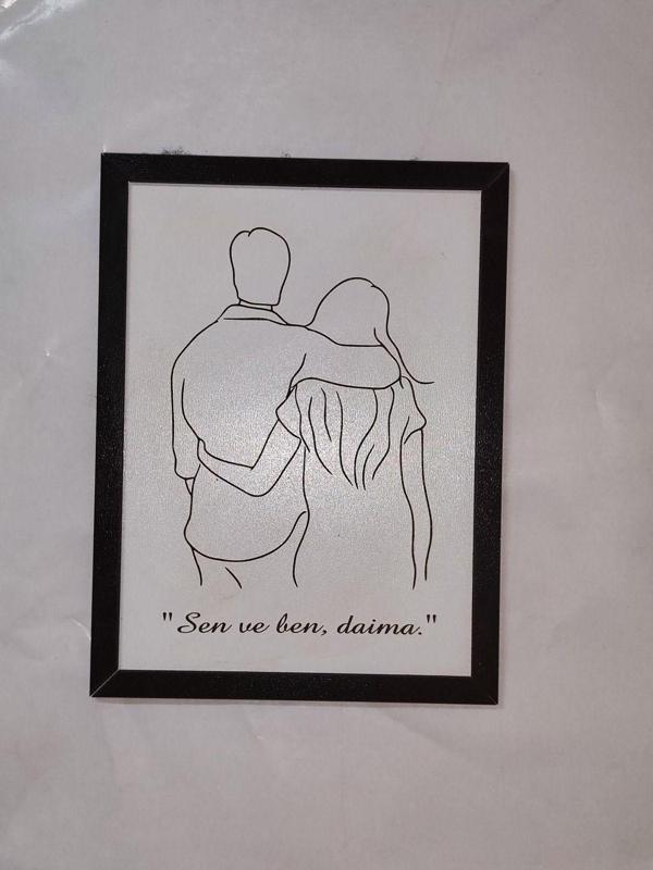 Fikart Kişiye Özel Ahşap Tablo – İsimli Ve Sevgi Sözlü Mdf Çerçeveli Dekoratif Duvar Tablosu (20X15 Cm) - Image 1